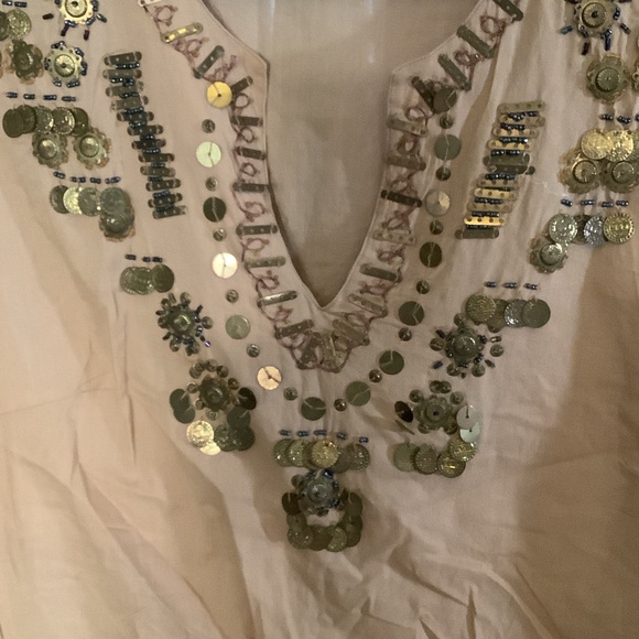 For The Republic Tan Tunic with Gold Accents - Picture 4 of 8